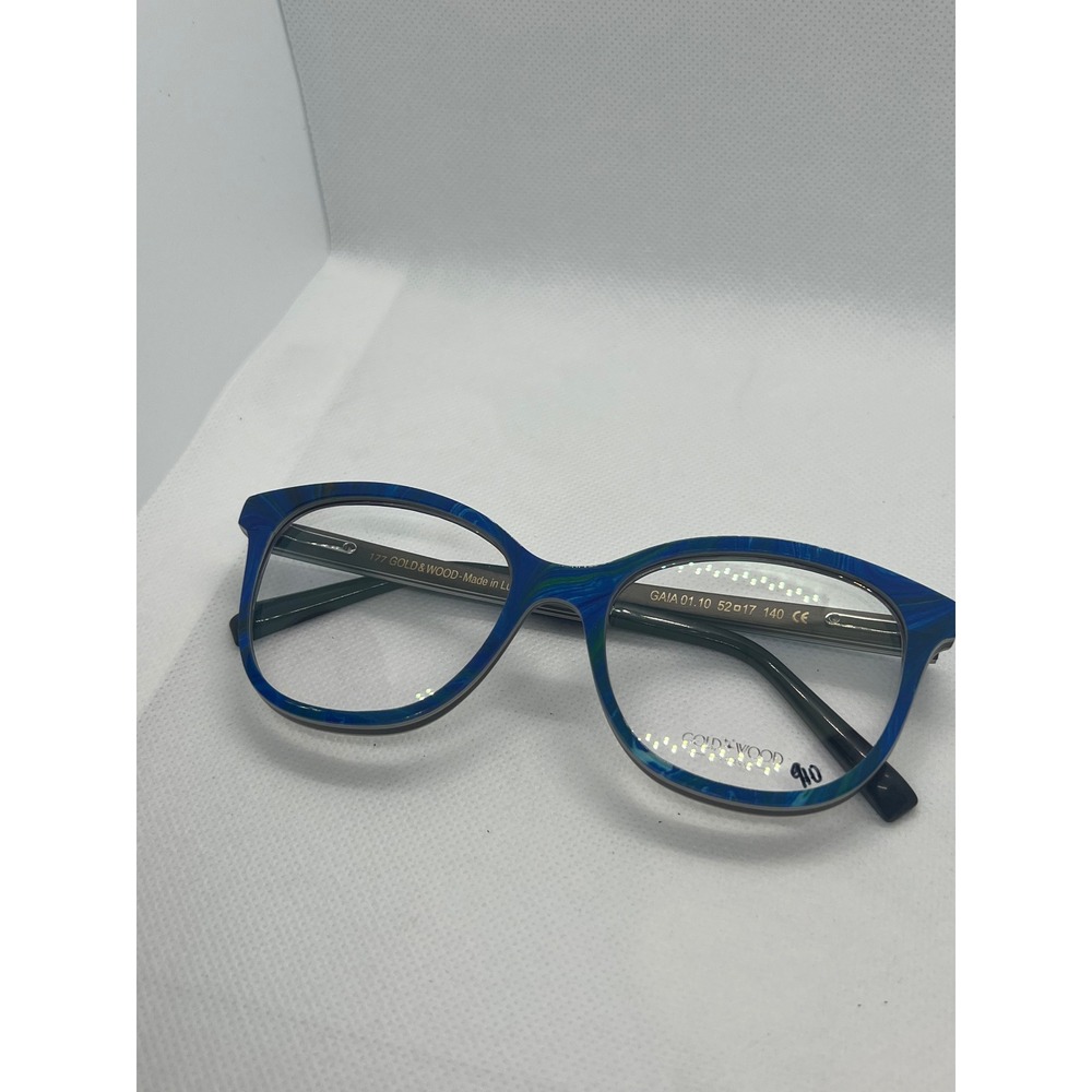 Gold & Wood Gaia Blue Multicolor Eyeglasses Frames‎ Designer